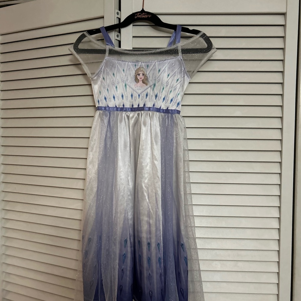 Disney Frozen II Elsa Blue and White Dress